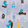 As Creation|Nursery wallpaper with comic monsters|Children's