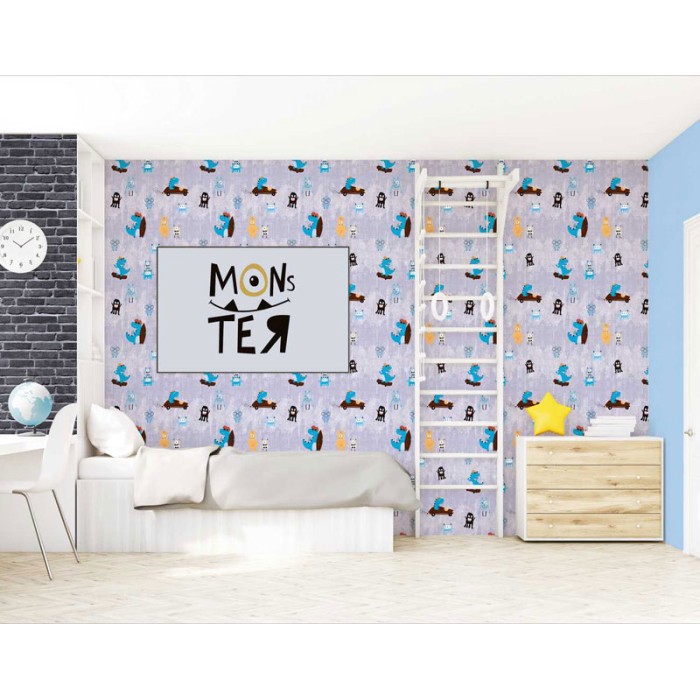 As Creation|Papier Peint pour chambre d'enfant comique de monstres|Enfants