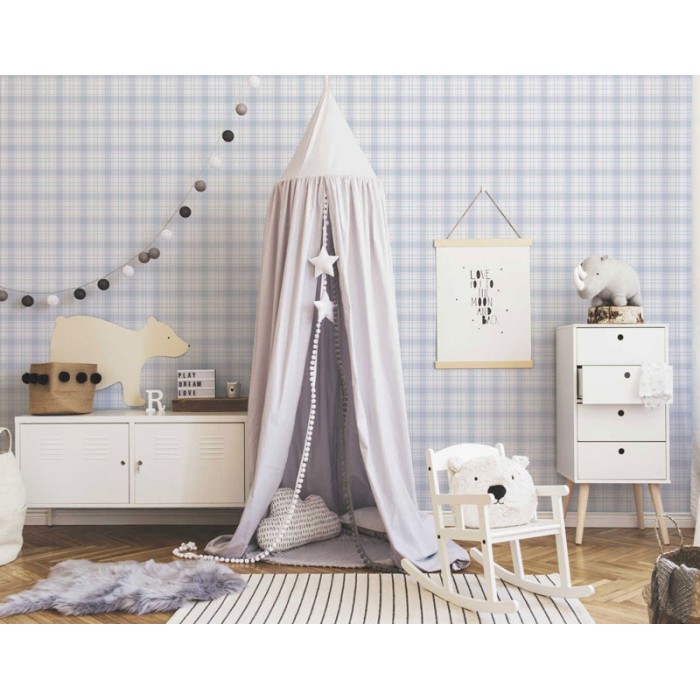 As Creation|Wallpaper pink and gray squares children's room|Children's