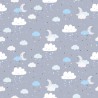 As Creation|Wallpaper for children's room in gray with clouds|Children's