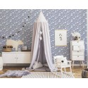 As Creation|Wallpaper for children's room in gray with clouds|Children's