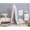 As Creation|Wallpaper for children's room in gray with clouds|Children's