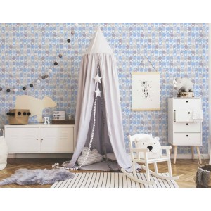 As Creation|Papier Peint pour enfants avec étoiles et animaux sur fond blanc|Enfants 2