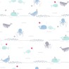 As Creation|Wallpaper children's wallpaper with whales and marine animals|Children's