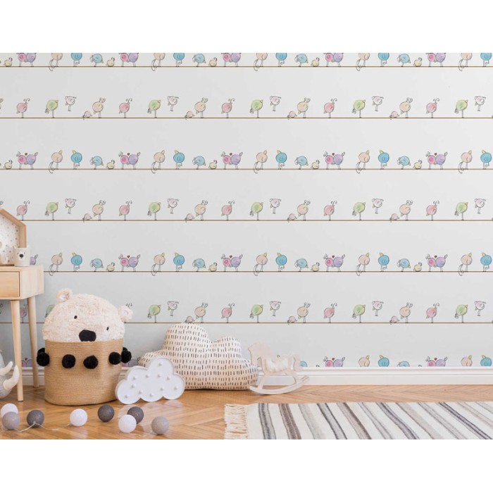 As Creation|Wallpaper baby chicks in watercolor colors|Children's