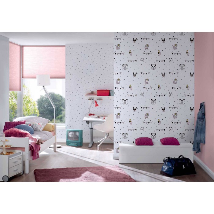 As Creation|Children's wallpaper with polka dots and animals|Children's