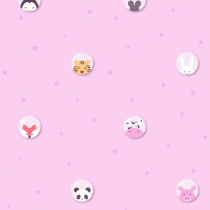 As Creation|Wallpaper children's stars and animals with white background|Children's