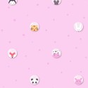 As Creation|Papier Peint pour enfants étoiles et animaux fond rose|Enfants