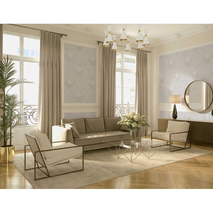 As Creation|Papel Pintado plumas vintage blanco beige|Art Deco