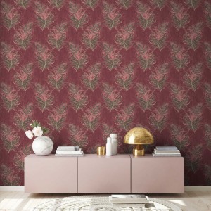 Casamance|Wallpaper plain orange decorative textile effect|Wallpaper 2