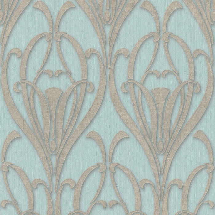 Papel Pintado verde menta Art Deco efecto texturizado - As Creation Mata Hari 380912
