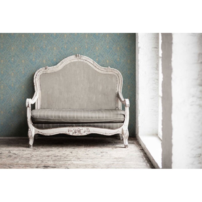 As Creation|Wallpaper Green Metallic Art Deco Plaster Effect|Art Deco