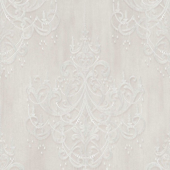 Papel Pintado damasco candelabros y perlas color champan - As Creation Mata Hari 380962
