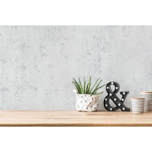 As Creation|Tapete Effekt von rissigem metallischem grauem Putz|Betonimitat 2