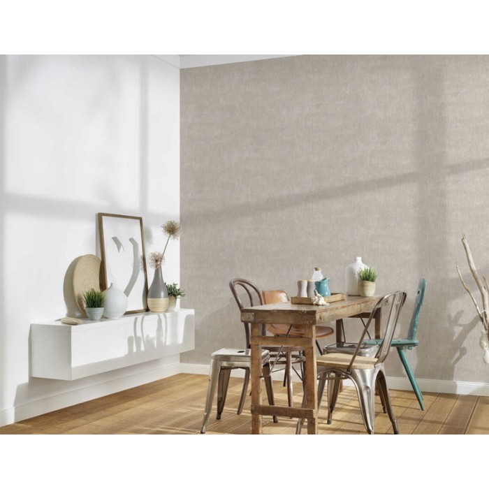 As Creation|Tapete beige mit gestreifter Wandeffekt|Tapeten