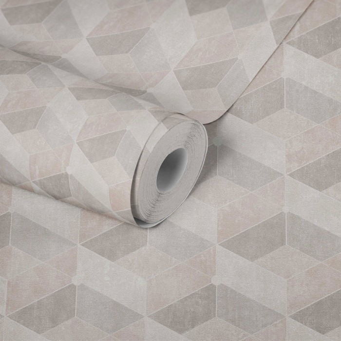 As Creation|Papier Peint géométrique scandinave beige et marron|Géométrique