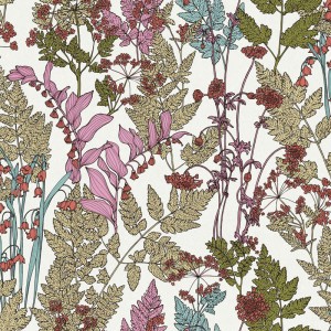 Casadeco|Watercolor flower wallpaper in white for living rooms|Floral