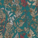 Papeldecor|Wildflower wallpaper with green leaf background|Wallpaper