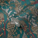 Papeldecor|Wildflower wallpaper with green leaf background|Wallpaper