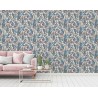 Papeldecor|Wallpaper cheerful flowers and wild leaves|Wallpaper