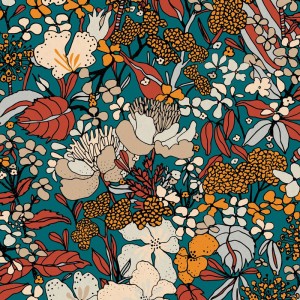 Khroma|Moderne florale Tapete arabesker Stil Grau|Tapeten