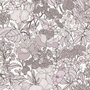 Casadeco|Classic floral wallpaper with leaf print and black background|Floral