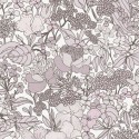 Papeldecor|Florales Muster gezeichnet Beige-Grau und Cremeweiß|Tapeten