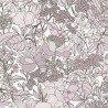 Papeldecor|Papier peint motif floral dessiné beige grisé et blanc crème|Papier Peint