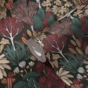 Papeldecor|Papier peint arbres et feuilles modernes sur fond noir|Papier Peint