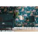 Papeldecor|Wallpaper romantic floral with birds emerald green|Wallpaper