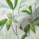 Papeldecor|Wunderschöne Tapete florales Aquarell Blätter Grün|Tapeten
