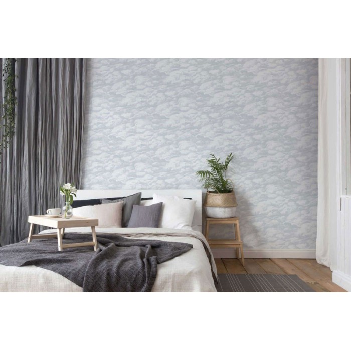 Papel pintado paisaje vintage de nubes gris claro -  222-3057