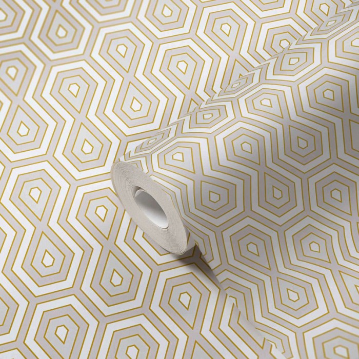 Papeldecor|Tapete Retro modern Beige und Gold|Tapeten