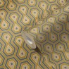 Papeldecor|Papier peint rétro années jaune et gris|Papier Peint