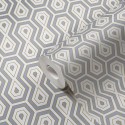 Papeldecor|Papel pintado retro formas geométricas gris y dorado|Papel Pintado
