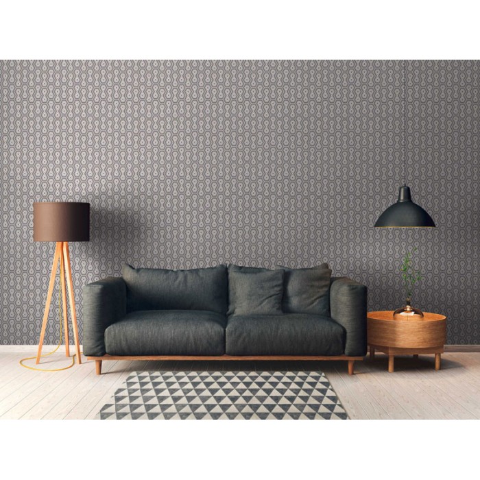 Papeldecor|Papel pintado estilo retro gris y rosa|Papel Pintado