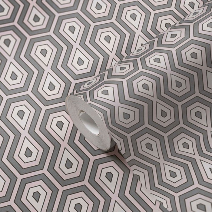 Papeldecor|Wallpaper retro grey-pink|Wallpaper