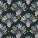 Papeldecor|Tapete Blumen mit Palmen auf Schwarz|Tapeten