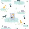 Papeldecor|Tapete Safari-Kindertapete mit Tieren|Tapeten