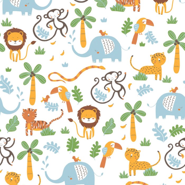Papeldecor|Papel pintado infantil animales selva|Papel Pintado