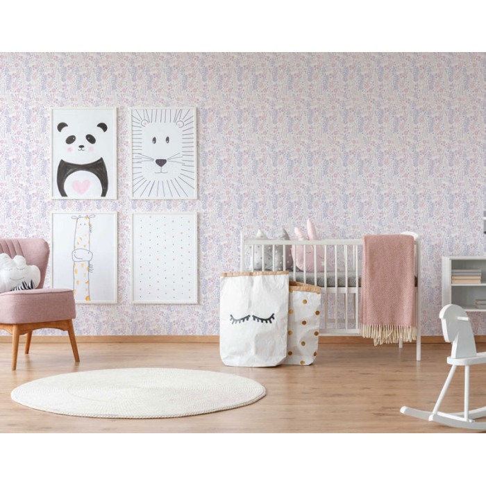 Papel pintado infantil flores estilo nórdico -  222-3084