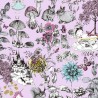Papeldecor|Papier Peint pour enfants rose avec des animaux de la forêt|Papier Peint