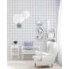 Papeldecor|Papel pintado infantil cuadros infantiles azules y grises|Papel Pintado