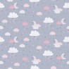 Papeldecor|Children's wallpaper sky with clouds on a gray background|Wallpaper