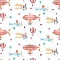 Papeldecor|Kindertapete mit Flugzeugen und Heißluftballons|Tapeten