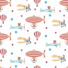 Papeldecor|Kindertapete mit Flugzeugen und Heißluftballons|Tapeten