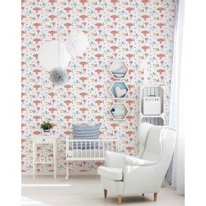 Papeldecor|Wallpaper children's wallpaper watercolor chicks|Wallpaper 2