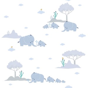 Casadeco|Kids wallpaper Toile de Jouy cottages white and red|Children's