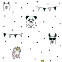 Papeldecor|Papier Peint pour enfants à pois et animaux|Papier Peint