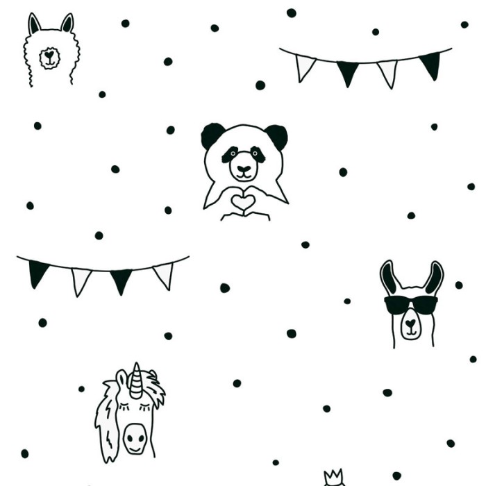 Papeldecor|Papel pintado infantil topitos con animales|Papel Pintado